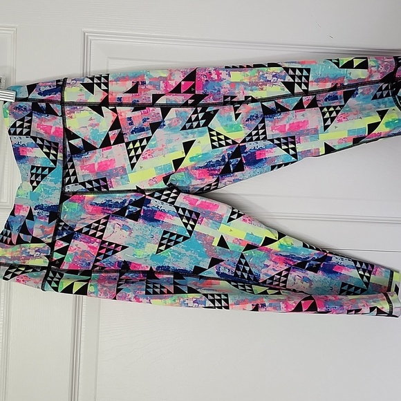 Victoria's Secret Blue and Pink Capris Vibrant Athletic Style - Picture 3 of 3